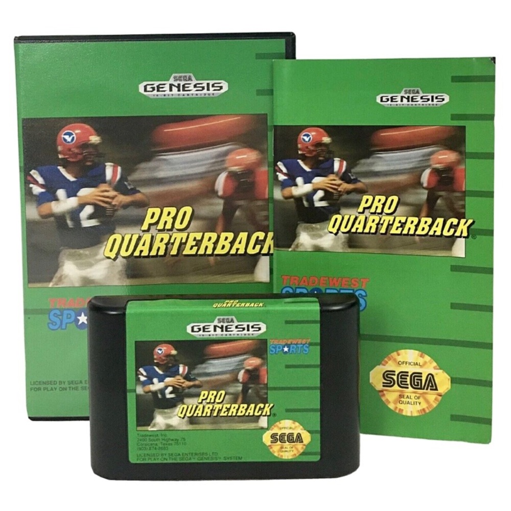 Pro Quarterback Sega Genesis 1992 Football Video Game TESTED COMPLETE CIB